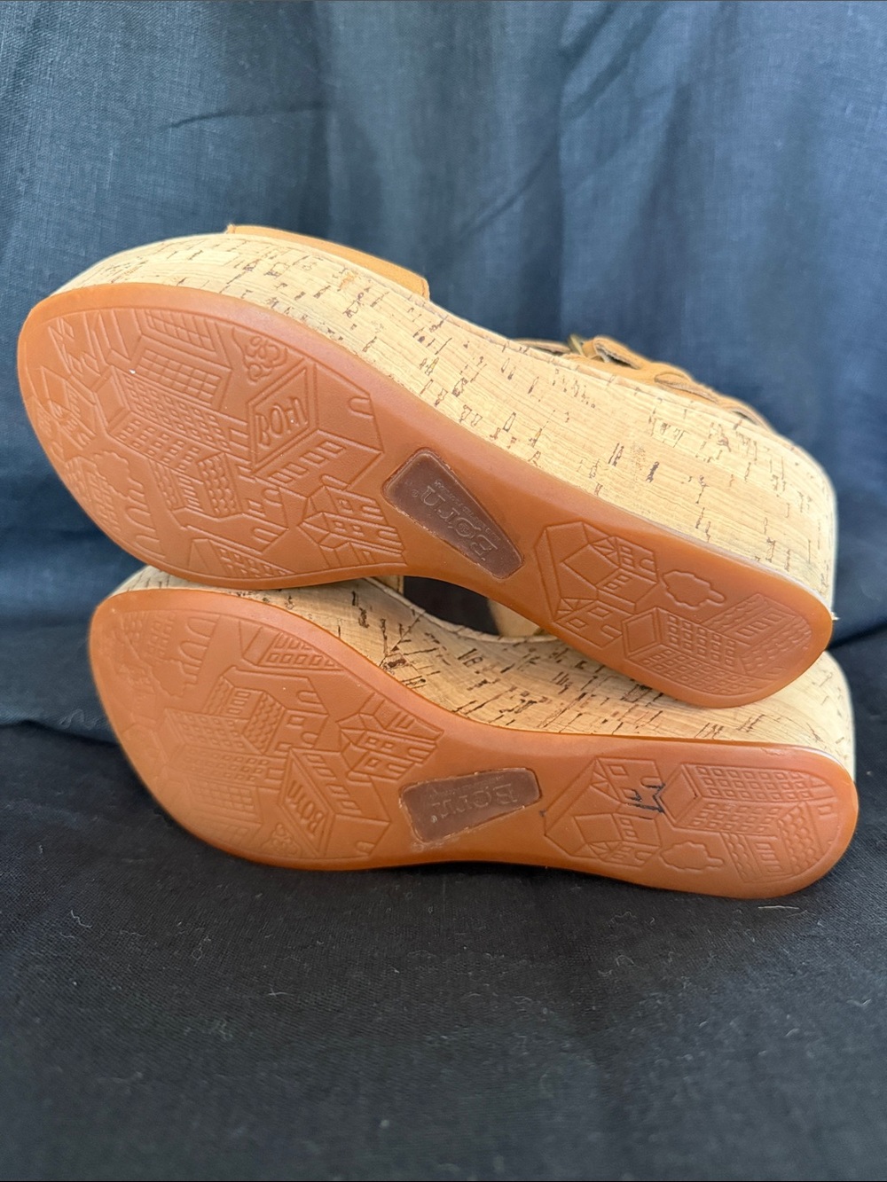Born Natural Tan Cork Platforn Sandals Size 6 - Picture 7 of 9
